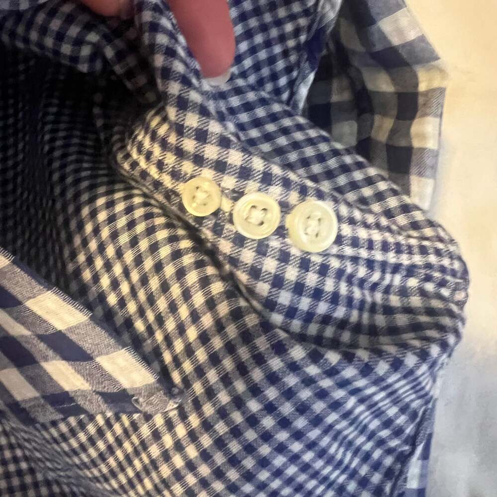 Ralph Lauren Blue Gingham Patterned Cotton Button Down Shirt Size LARGE - Picture 5 of 7